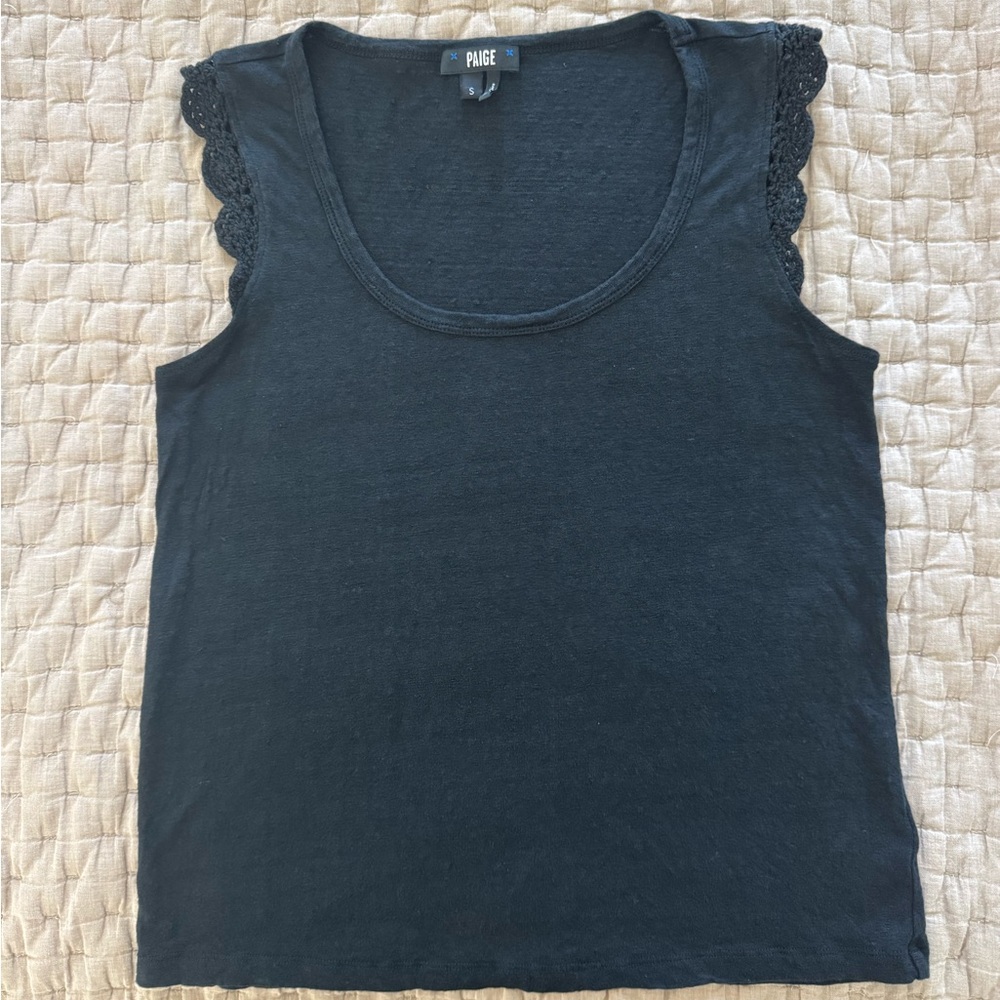 Paige Chrissy Crochet Linen Tank size Small